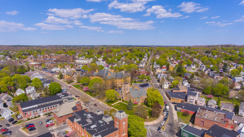 Ariel view of Main Street in Melrose