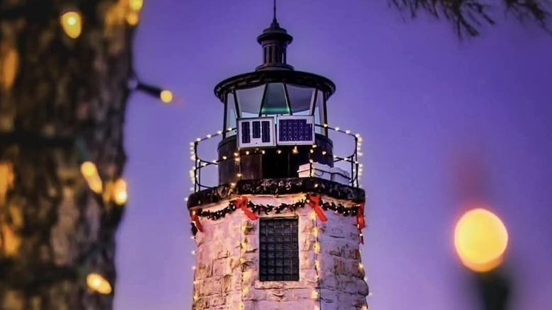 Newport Harbor Lighthouse after the lighting ceremony