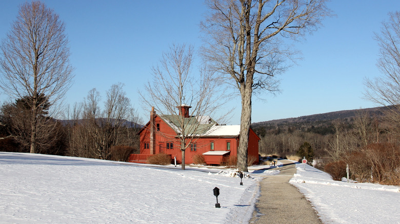 The Norman Rockwell Museum covered in snow