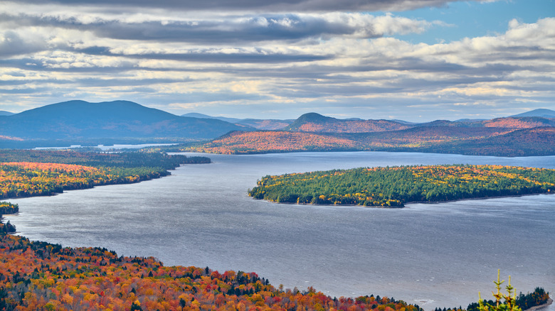 Mooselookmeguntic Lake view from the Height of the Land overlook in Maine