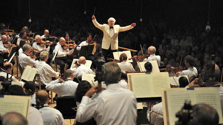 Conducting a concert at Tanglewood