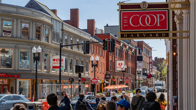 Harvard Square is a shopping and dining hub in Cambridge