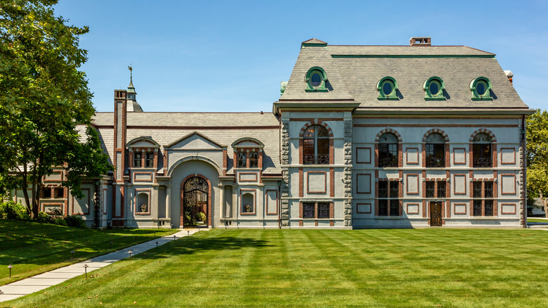 The well-maintained grounds of Belcourt of Newport in Rhode Island