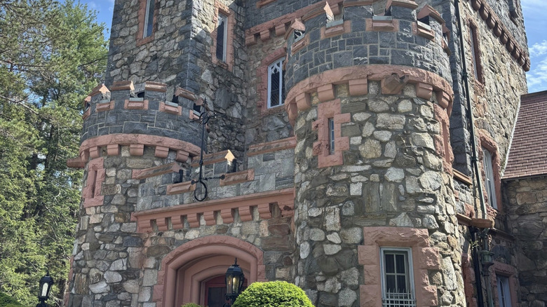 The old-world exterior of Searles Castle in Windham, New Hampshire