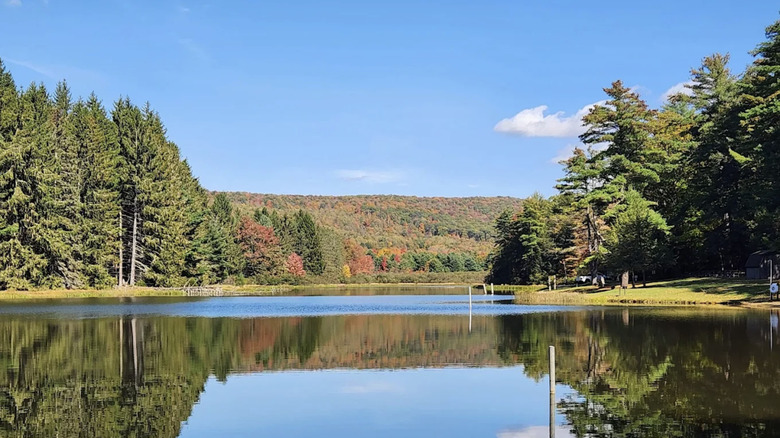 mountain views around New Germany lake at New Germany State Park, Maryland