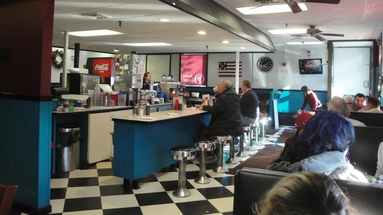 Interior of Suzie's Diner in Hudson, New Hampshire.