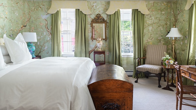 View of the Manor Suite bedroom at The Inn at Hancock