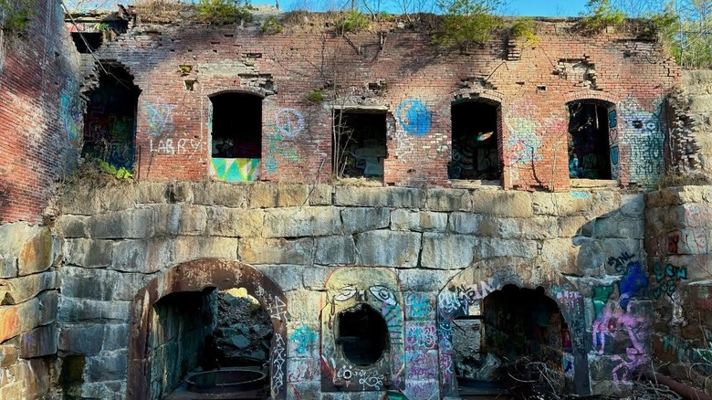 Abandoned pulp mill in Livermore, New Hampshire ruins