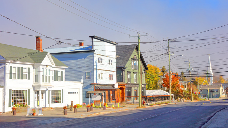 The center of the small town of Colebrook in the Great North Woods region of New Hampshire