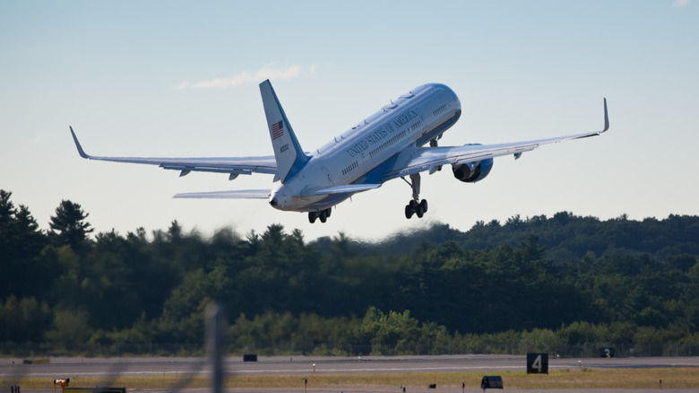 Air Force One taking off from MHT airport