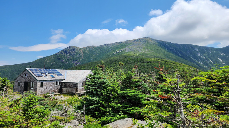 Appalachian Mountain Club hut along the trail in the White Mountain National Forest