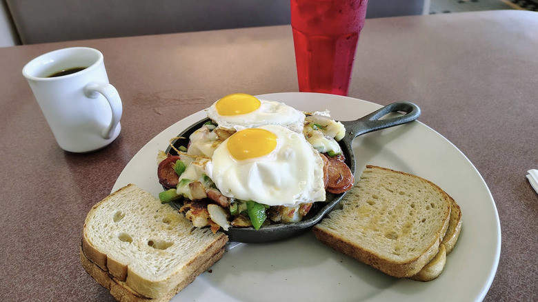 Skillet breakfast at Burlington Diner, Burlington