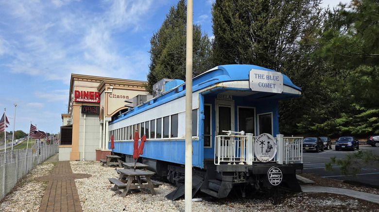 The Blue Commet train built into the Clinton Station Diner in Clinton, NJ
