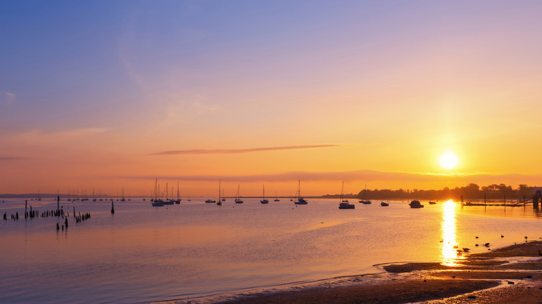 Sunrise view from the beach at Keyport Waterfront Park