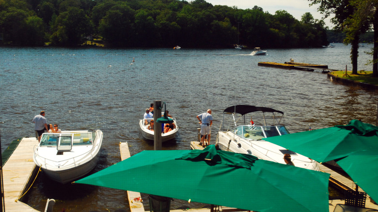 Boaters preparing to cruise the waters of Lake Hopatcong, New Jersey