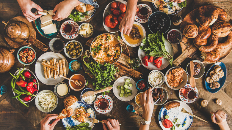 A decadent spread of Turkish food