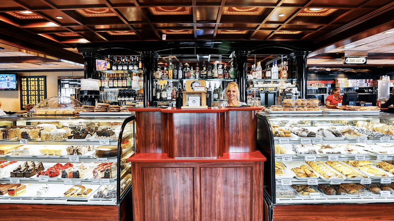 The pastry case at the State Line Diner in Mawah, NJ