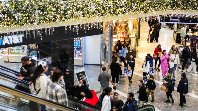 People inside Westfield Garden State Plaza during Black Friday