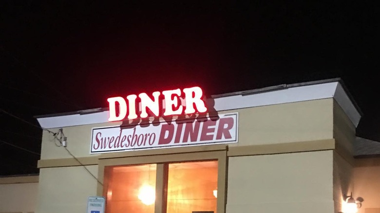 Diner with neon light on the front facade, Swedesboro, Southern NJ