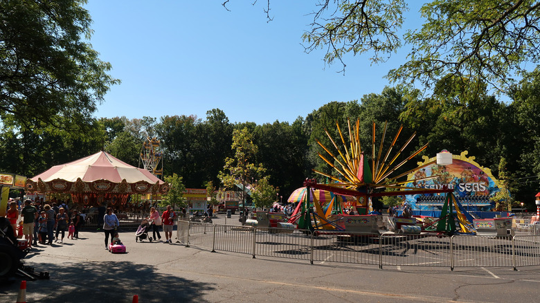 Carnival rides at Van Saun Park fall festival in Paramus, New Jersey