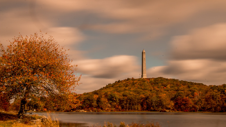 High Point monument in the namesake state park during autumn in New Jersey