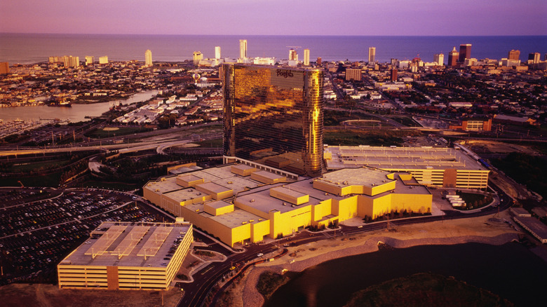 Aerial view of the The Borgata Casino Hotel during sunset
