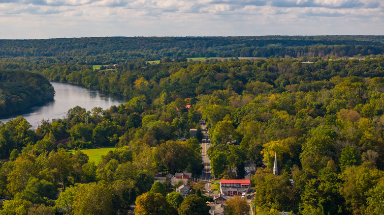 An aerial view of Stockton, New Jersey
