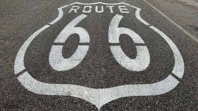 Route 66 sign along the historic highway