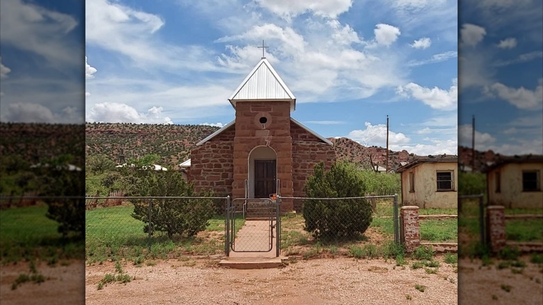 An old church in the Cuervo ghost town