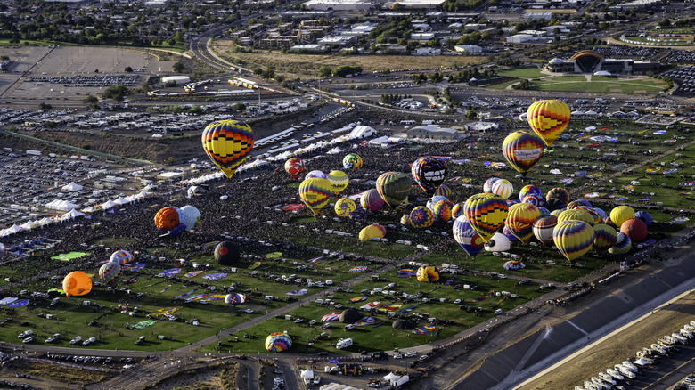 Aerial view of the International Balloon Fiesta