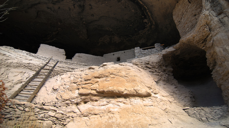 Gila Cliff Dwellings in New Mexico, from the people of the Mogollon culture who lived in the Gila Wilderness centuries ago