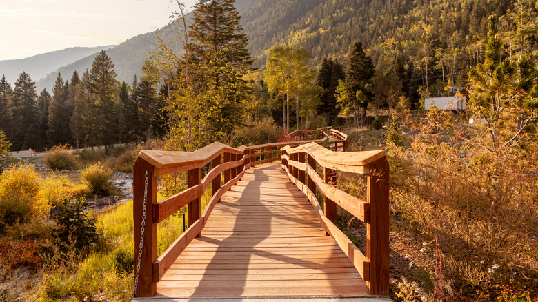 A boardwalk in Taos Ski Valley, New Mexico