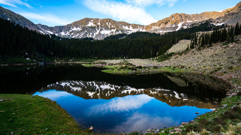 An alpine lake in front of Wheeler Peak, New Mexico