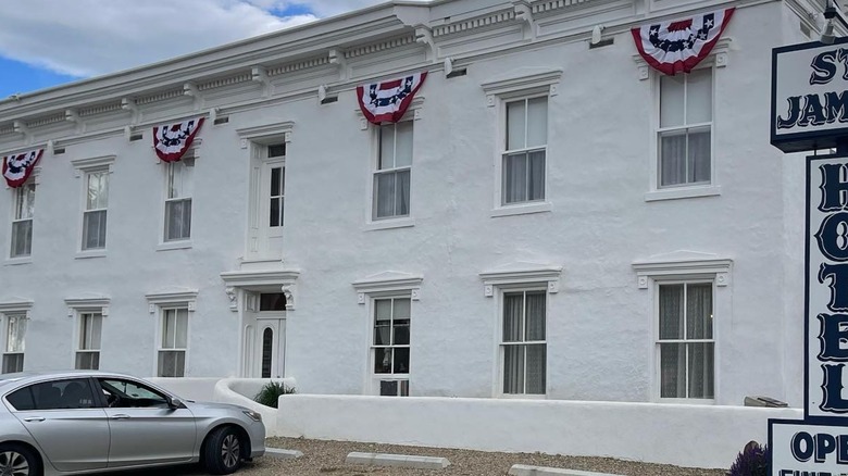 Exterior of St. James Hotel in Cimarron, NM