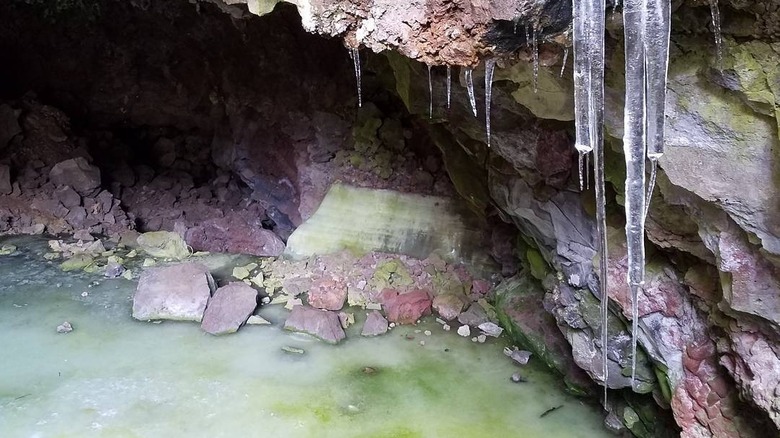 Ancient ice at Bandera Ice Cave