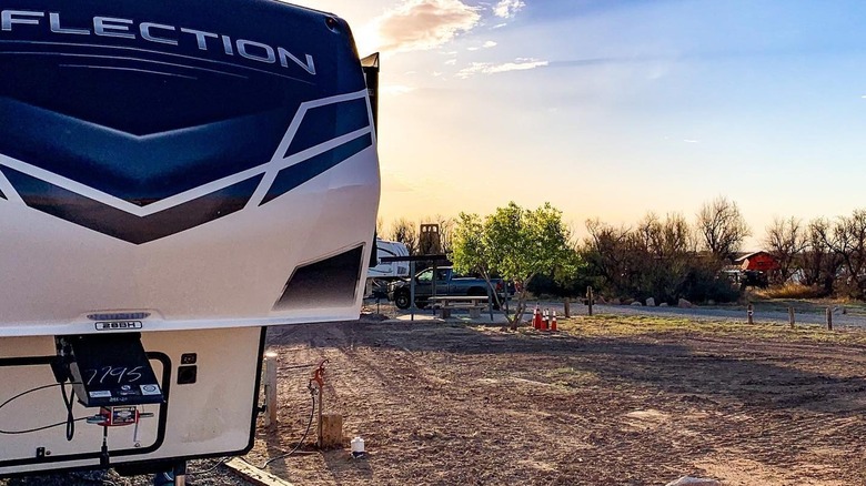 camper at Bottomless Lakes State Park campground
