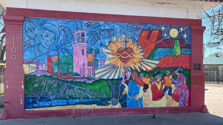 A colorful mural in the Barelas neighborhood in Albuquerque, New Mexico