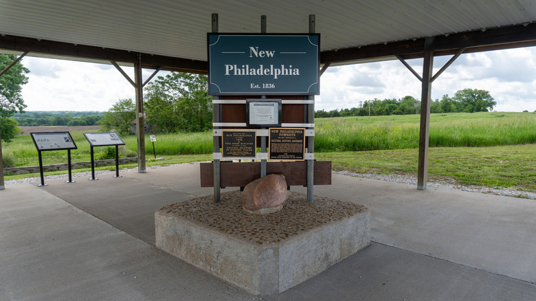 Signage at the New Philadelphia National Historic Site