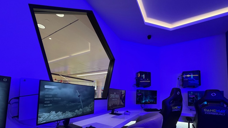 Gaming room at Portal Lounge at  Minneapolis-Saint Paul International Airport