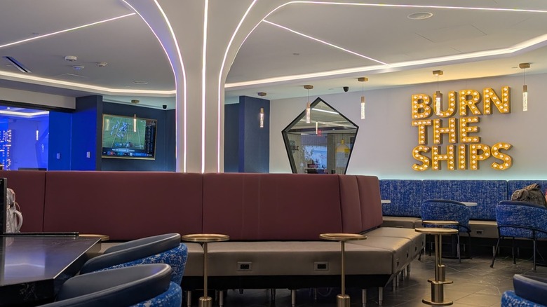 View of seating and ambiance at Portal Lounge at  Minneapolis-Saint Paul International Airport