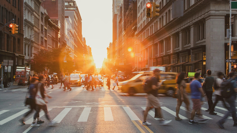 Busy intersection in New York City