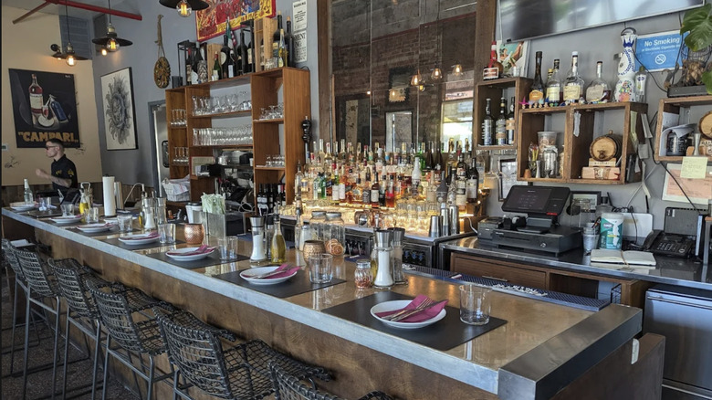 Barstools with place settings at SoleLuna