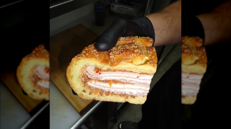 The muffuletta sandwich at The Sandwich Board in New York City