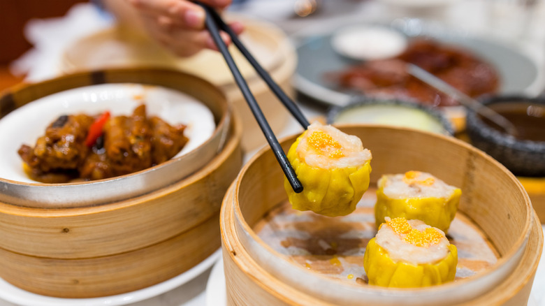 Cantonese dim sum on a table