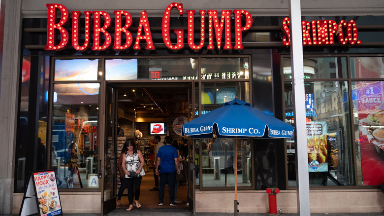 The front facade of Bubba Gump Shrimp Co. in Times Square