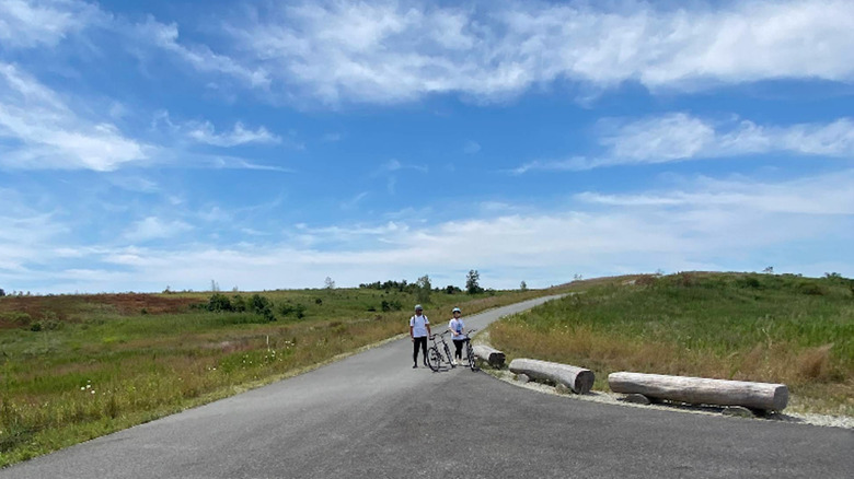 Cyclists on a trail at Shirley Chisholm State Park