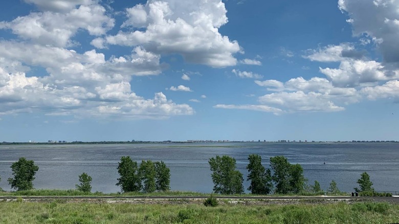 The water and clouds at Shirley Chisholm State Park, New York
