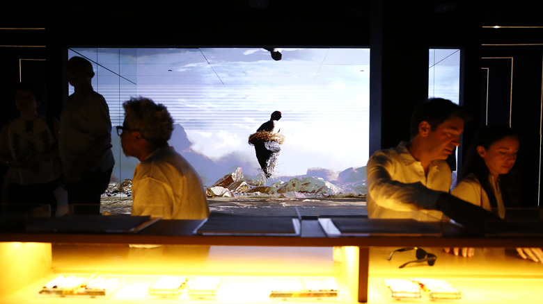 Visitors participating in the Drawing Station interactive experience at Mercer Labs in New York City.