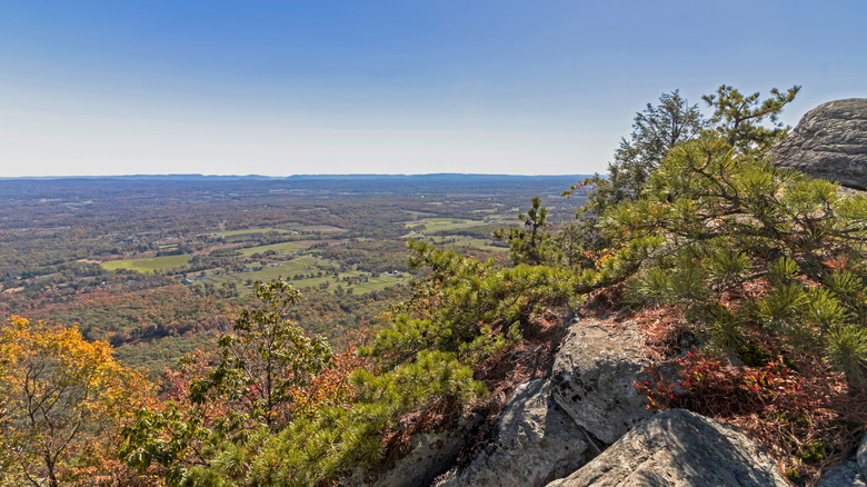 New York's Minnewaska State Park overlook via Millbrook Mountain carriage road on a bright fall afternoon