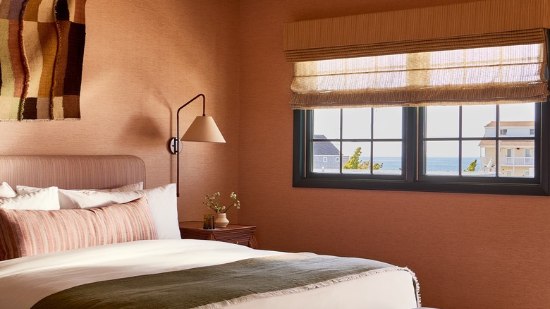 View of an ocean-view room at Hotel Corduroy in Montauk, New York